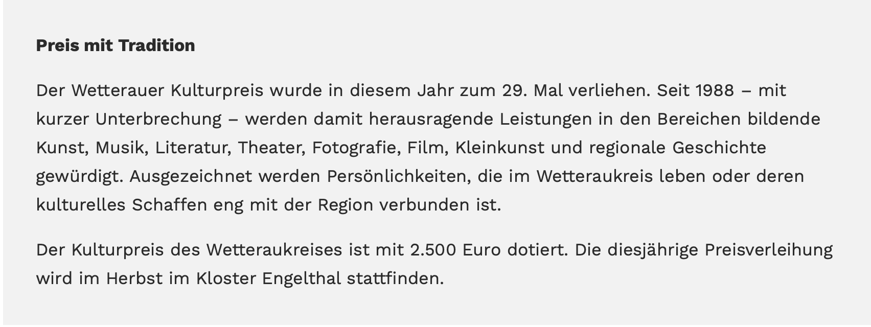 20260610 Wetterauer Kulturpreis 2026 Hintergrundinformationen